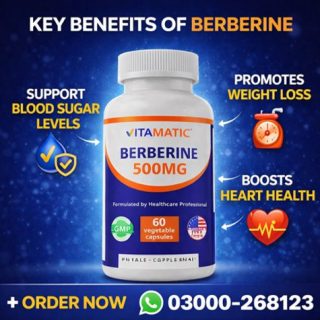 Vitamatic Berberine 500 Mg Capsules Price in Pakistan