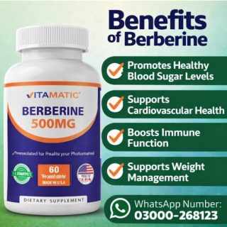 Vitamatic Berberine 500mg Vegetable Capsules Price in Pakistan